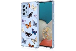 RankOne Coque de Téléphone Convient pour Samsung Galaxy A23 5G (6.6" inches) Transparent TPU Silicone Color Drawing Pattern Case - Papillon