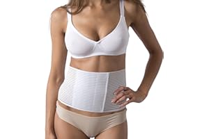 Beman 5064 - Pancera Millerighe Uomo Donna Fascia Addominale Contenitiva Post Operatoria Post Parto Elasticizzata A Strappo Altezza 20CM (XL, Bianco)