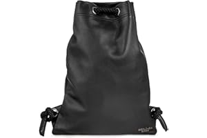 Berliner Bags Premium Gym Bag à Cordon en Cuir, Sac de Sport Fourre-Tout pour Hommes Femmes - Noir