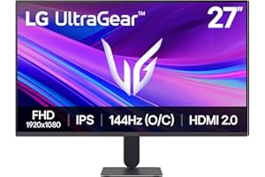 LG Ultragear 27G411A-B.AEU 27 Inch Gaming Monitor - IPS Panel FHD (1920x1080), 5ms GtG 144Hz, HDR 10, sRGB 99% (CIE1931), AMD FreeSync, Tilting, DisplayPort 1.4, HDMI 2.0