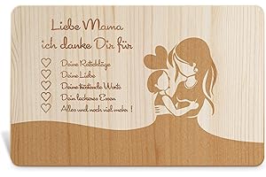 LOVEXIU Tavola Colazione In Legno,Tagliere Da Cucina 22x14x1cm,Tagliere Colazione Festa Della Mamma,Tagliere Colazione In Legno Con Incisione,Regalo per Compleanno Mamma,Idee Regalo per La Mamma