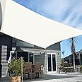 HENG FENG Tenda a Vela Rettangolare HDPE 2X4m Vela Ombreggiante Parasole Traspirante e Protezione Solare Raggi UV per Esterno