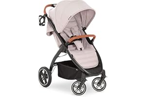 hauck UpTown Silla de Paseo Ligera, Carrito Bebe Plegable con Respaldo Reclinable, Carro Bebe con Manillar Regulable, Portavasos, hasta 25 kg - Beige