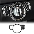 KUNGKIC Carbon Fiber Car Headlight Switch Cover Trim Sticker Decal for Mercedes Benz A B C E G Class CLA GLA GLE GLK GL Decoration Interior Trim Accessory (Type A)