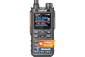 Radtel RT-910B 5W Multi-Band Ham Radio Walkie Talkie portátil, Radio Aficionado de 6 Metros con 960 Canales, Radio bidireccional Am/FM, Carga Tipo C, Escáner espectral (versión Bluetooth)
