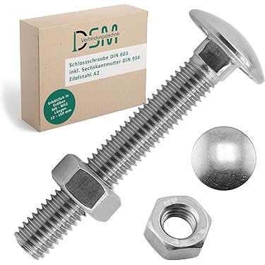 Bulloni A Testa Tonda M6x45mm - Acciaio Zincato, DIN 603, Per Carrelli E Aratri, 100 Pezzi - Foto 5