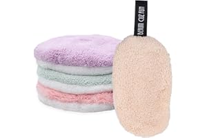 JJHXM 4 Stück abschminkpads,Waschbar Abschmink Wattepads,Wiederverwendbare Abschminktücher,Wattepads,Weich Abschminkpads,für Alle Hauttypen(4 Farben)