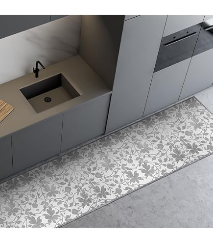 Tapis de Cuisine antidérapant en Vinyle Fantaisie de Bois 50x120, tapis cuisine