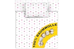 Amilian Kinderbettwäsche 100x135 Baby Bettwäsche Set Größe Babybettwäsche 135x100 mit Kissenbezug 40x60 100% Baumwolle Babybett Kinderbettwäsche 100x135 Jungen Mädchen Bettwaesche