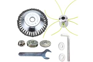 Kagni Universal Steel Strimmer Head - 8" Wire Brush Grass Trimmer Head and Aluminium Brush Cutter for Petrol/Electric String Strimmer, Weed Eeater, Weed Wacker