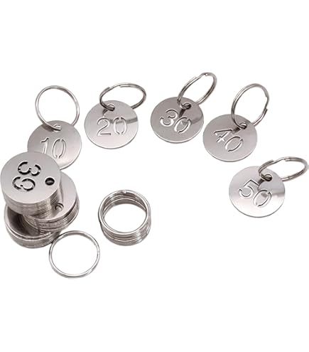 Portachiavi Numerati In Plastica - 50 Pezzi Con Anelli, Impermeabili, Per Hotel, Scuole E Uffici (Giallo) - Foto 2