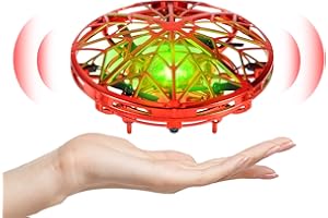 Kiztoys UFO Mini Drone Enfant, Flying Ball Boule Volante Hand Spinner flying spinner Jeux Exterieur avec Lumières LED, Cadeau Jouets Volants pour Garcon Fille Intérieur Extérieur