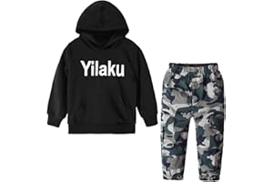 Yilaku Ensemble Enfant Garcon à Manches Longues Imprimé Dinosaure Sweartshirt + Jogging Pantalons de Survêtement 2 Pièces Sportswear pour 2-10 Ans