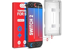HASACOOL Switch 2 Panzerglas für Nintendo, Switch 2 Schutzfolie 9H Hartglas 2 Stück mit Ausrichtungsrahmen, Bruchsicher & Kratzfest Switch 2 Zubehör, Switch 2 Folie Kompatibel mit Switch 2 2025 Modell