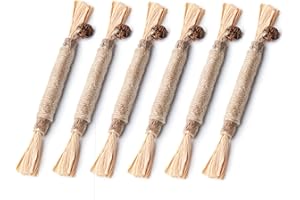 Potaroma Katzenminze Sticks, 6 Stück natürliche Katzen Kauhölzer Silvervine Sticks Katzenspielzeug, Kätzchen-Kauspielzeug für Zahnreinigung, Zahnpflege & Gegen Mundgeruch