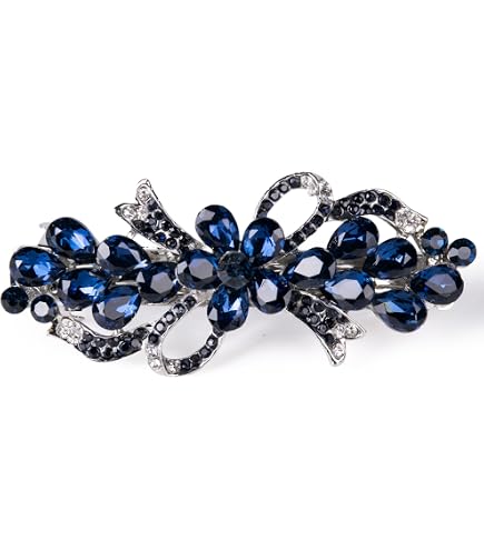 Bridal Wedding Prom Silver Tone Teal/Blue Diamante  display picture 1