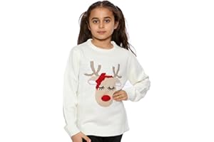 NOROZE Fille Noël 3D Pull Enfants Oiseau Renne Rétro Pullover Pull-Over
