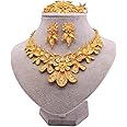 Dubai Gold Jewelry Bridal Sets Necklace Pendant Earrings Bracelet Rings Gifts Wedding Jewelry Set For Women
