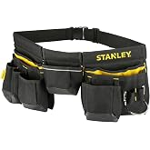 Stanley 1-96-178 - Tool Belt, Black/Yellow | Integrated hammer loop, easy access tape measure pocket when working, adjustable