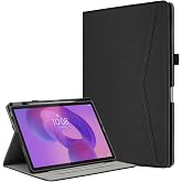 Derwere Case for Lenovo Idea Tab Plus 12.1 Inch TB361FU,Black | Anti-shock PU Leather Tablet Case with Pen Holder; Multi-Angl