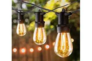 MAIHAHA 107ft Festoon Lights Outdoor, 32 led Dimmable Bulbs, IP65 Waterproof Commercial Grade Outdoor String Lights for Garden, E26 Socket, 2200k