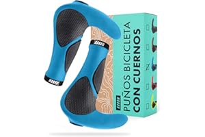 AARON Horn - Puños de Gel con acoples y amortiguación - Diseño ergonómico Antideslizante - para bicis utilitarias, eléctricas, de Trekking y de montaña - Negro