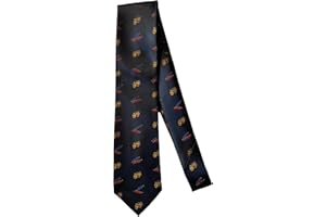 TIE STUDIO Theatre Masks on navy Sleeved 100% Micro Fibre Classic Tie