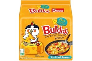 GENERIC Buldaak Hot Chicken Cheese Flavour Ramen – Pack of 5 x 140g | Spicy Korean Instant Noodles with Creamy Cheese Twist | Halal Certified