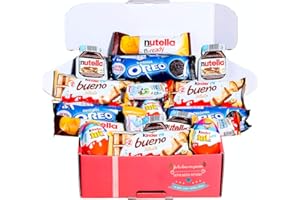 Coffret cadeau de chocolats a offrir original pour anniversaires, enfants, amoureux - Kinder Bueno White, Happy Hippo, Kinder Joy, Nutella, Oreo