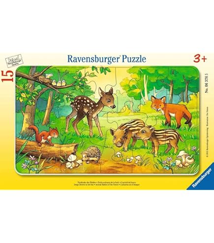 Wooderma Holzpuzzle Für Kinder – 4x24 Teile, Tiermotive, Ab 3 Jahren, Lernspielzeug, Geschenk