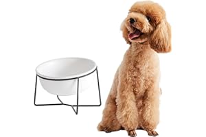 AHX Hundenapf Keramik - Futternapf Hund Katzennapf - Futterstation Hund Katzen Erhöht mit Ständer - Fressnapf Wasser Futter Napf für Große Katzen und Mittelgroße Hunde - 850ml