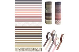 KEUGT Washi Tape Set, 20 Rotoli Nastro Washi Tape,Nastro Adesivo Colorati Decorativo,Album Vintage Adesivo Washi,Carta Adesiva per fai da te scrapbooking,Diari,Album Fotografici,Decorazioni Regalo