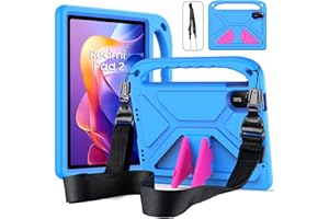 RollinCase Funda Infantil para Xiaomi Redmi Pad 2 11 Pulgadas 2025, Carcasa Antigolpes con Asa y Correa para Xiaomi Redmi Pad 2, Azul