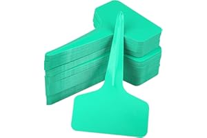 KINGLAKE Etykiety do roślin zewnętrznych, 100 szt., plastikowe, ogrodowe, do nasion, ziół, roślin doniczkowych, sadzonek warzyw, kwiatów, w kształcie litery T, 6 x 10 cm, zielone