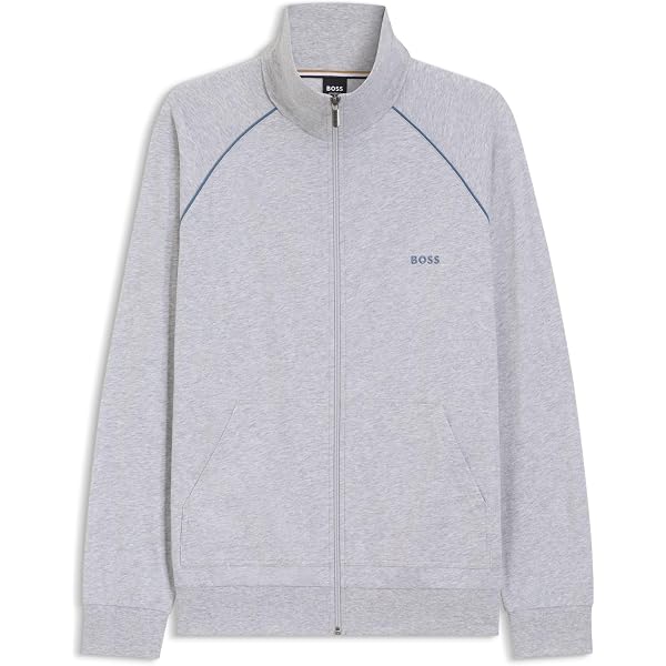 BOSS Felpa Uomo H-Skiles 100: Zip E Cotone Con Davanti Trapuntato