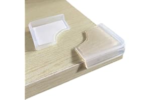 ANGLORIA Food-Graded Silicone Corner Protector, Baby Proofing Corners Edge Guards, Pre-Tape Adhesive Soft for Kids Safety, Child Table Cabinets Furniture Bumper (Clear, 4 Count (Pack of 1))