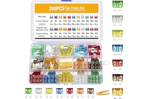 Nircho 200pcs kfz Sicherung Set Auto Sicherungen, 120 Mini Flachsicherungen+80 Standard kfz Sicherung+1 Sicherungszieher 2A 3A 5A 7.5A 10A 15A 20A 25A 30A 35A 40A Autosicherung für PKW/LKW und Mehr