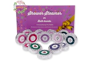 PickMora 14PCS Shower Steamers Aromatherapy with 7 Scents, Bath Bombs with Essential Oils for Relaxation, Shower Bombs Shower Tablets Gift Sets for Women and Men in Mother's Day, Anniversaries