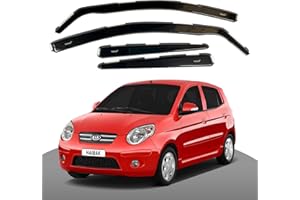 Haibak Wind Deflectors Set Compatible with Kia Picanto 2004-2011 5 Door 4 Piece Channel Mounted