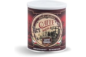 Caffè Europa - Caffe Macinato ottenuto attraverso Tostatura Artigianale, Caffe Cremoso Miscela Arabica, 4x250g (Moka Barattolo)