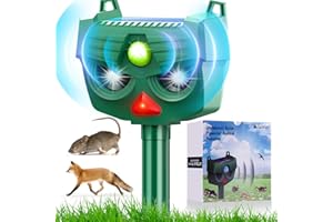 DAGOSH Cat Deterrent, YurDoca Cat Repellent, Solar Powered Waterproof Animal Deterrant, Solar Powered Deterrent with Motion Sensor and Flashing Lights Outdoor Solar Farm Garden Yard Device, Dogs, Cats, Birds
