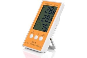 Gellvann Digital Thermo-Hygrometer with Max/Min Records Digital Large LCD Indoor Outdoor Weather Humidity Hygrometer Vivarium Thermometer Reptile Thermometer C/F for Comfort of Home and Office