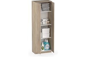 Muebles Pitarch | Armadio Multiuso 2 porte per pulizia, cucine, gallerie, 4 scomparti, 2 Ripiani regolabili, 180x60x35cm (altezza x larghezza x profondità) Rovere Cambrian, Collezione Tibet