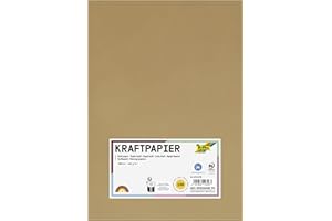 folia 691/4/98 - Kraftpapier natur, 120 g/m², DIN A4, 100 Blatt, zum individuellen Basteln und Gestalten von Grußkarten, Einladungen, Tischkarten, uvm.