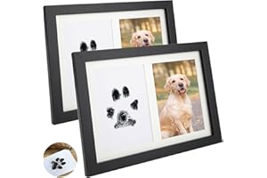 YAYODS 2Pcs Dog Paw Print Kit, Large Ink Paw Print Kit with 2 Photo Frames, 4 Imprint Card, Pet Paw Print Kit for Dogs & Cats, Pawprint Family Keepsake Kit, 17.2x22.3x1.2CM