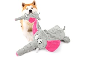 Partideal Hundespielzeug aus Plüsch für kleine Hunde, quietschendes Hundespielzeug, weiches Welpenspielzeug für Welpen, kleine, mittlere Hunde, 30cm,Grau