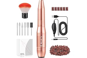 ALLE'S Ponceuse pour Ongles Professionnelle,Lime à Ongles Electrique Portable 6 en 1,Ongles Manucure Machine Puissante et Silencieuse, 20000 RPM Portable Kit de Manucure Pédicure pour Salon et Maison,Or