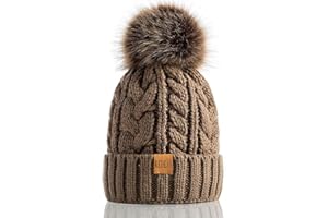 REDESS Cappello Invernale da Donna con Pom Pom Beanie Caldo Foderato in Pile Spesso Slouchy Snow Knit Chunky Baggy Skull Berretto da Sci