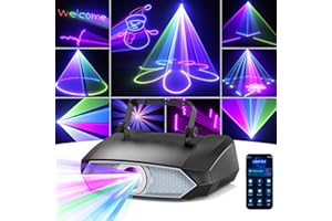 Glowingstage Discolicht Partylicht, 2W 3D DIY Animationslicht mit Bluetooth-App, Animations DJ Disco Licht und DMX512, Geeignet für Party, Club, Bar, Halloween, Weihnachten