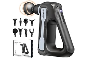 WESKIFAN Pistola de Masaje Muscular Masajeadora Muscular Tejido Profundo con 32 Niveles Ajustables 8 Cabezales de Masaje Pantalla LCD Massage Gun para Alivio del Dolor Recuperación Física